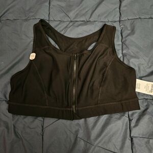 Xersion Black Zip-Front Sports Bra